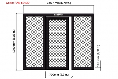 Sedyx MMA panel 4 side padding with door PAN5040D