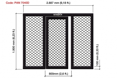 Sedyx MMA panel 4 side padding with door PAN7040D